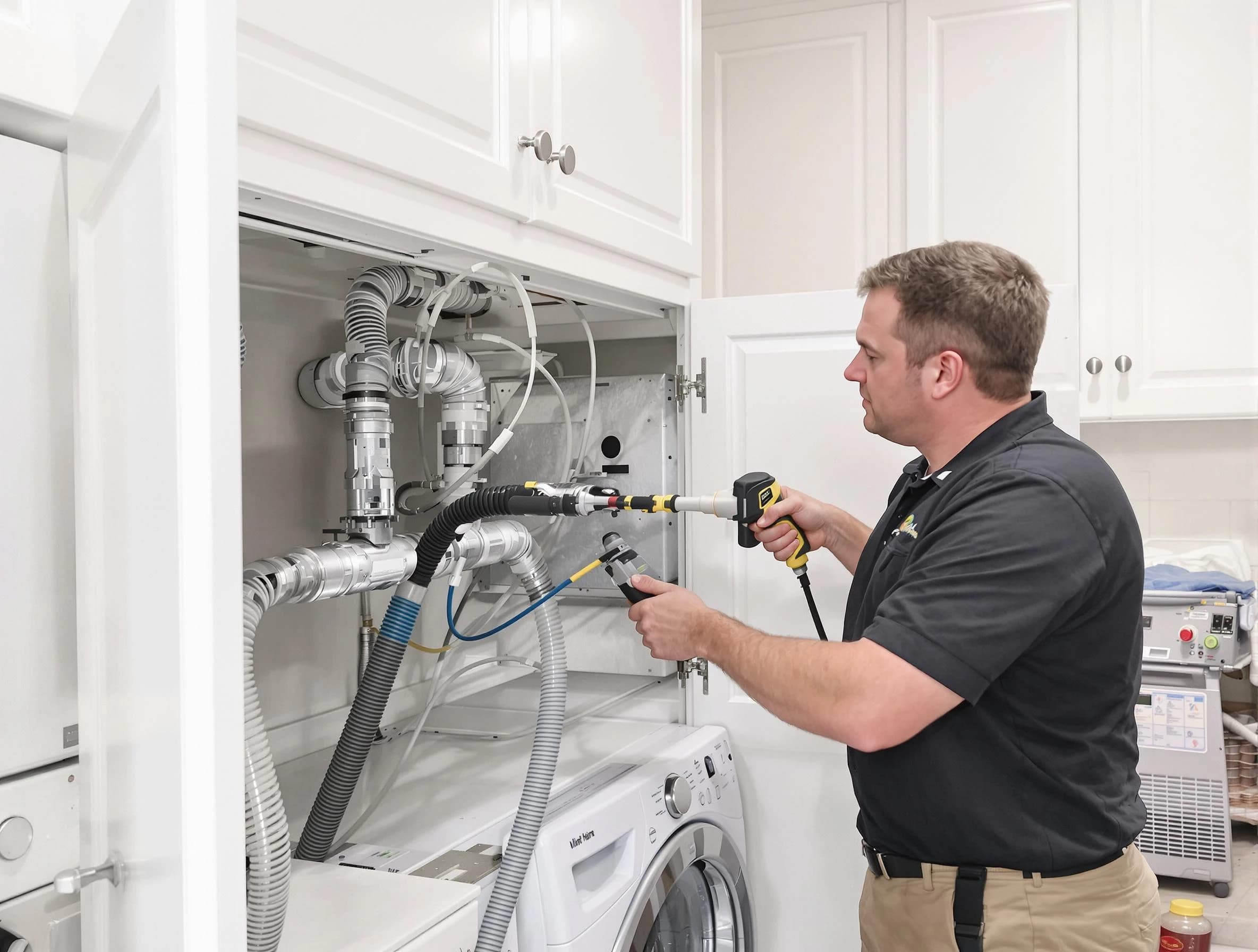 Herriman Dryer Vent Cleaning professional removing severe blockage from a clogged dryer vent in Herriman