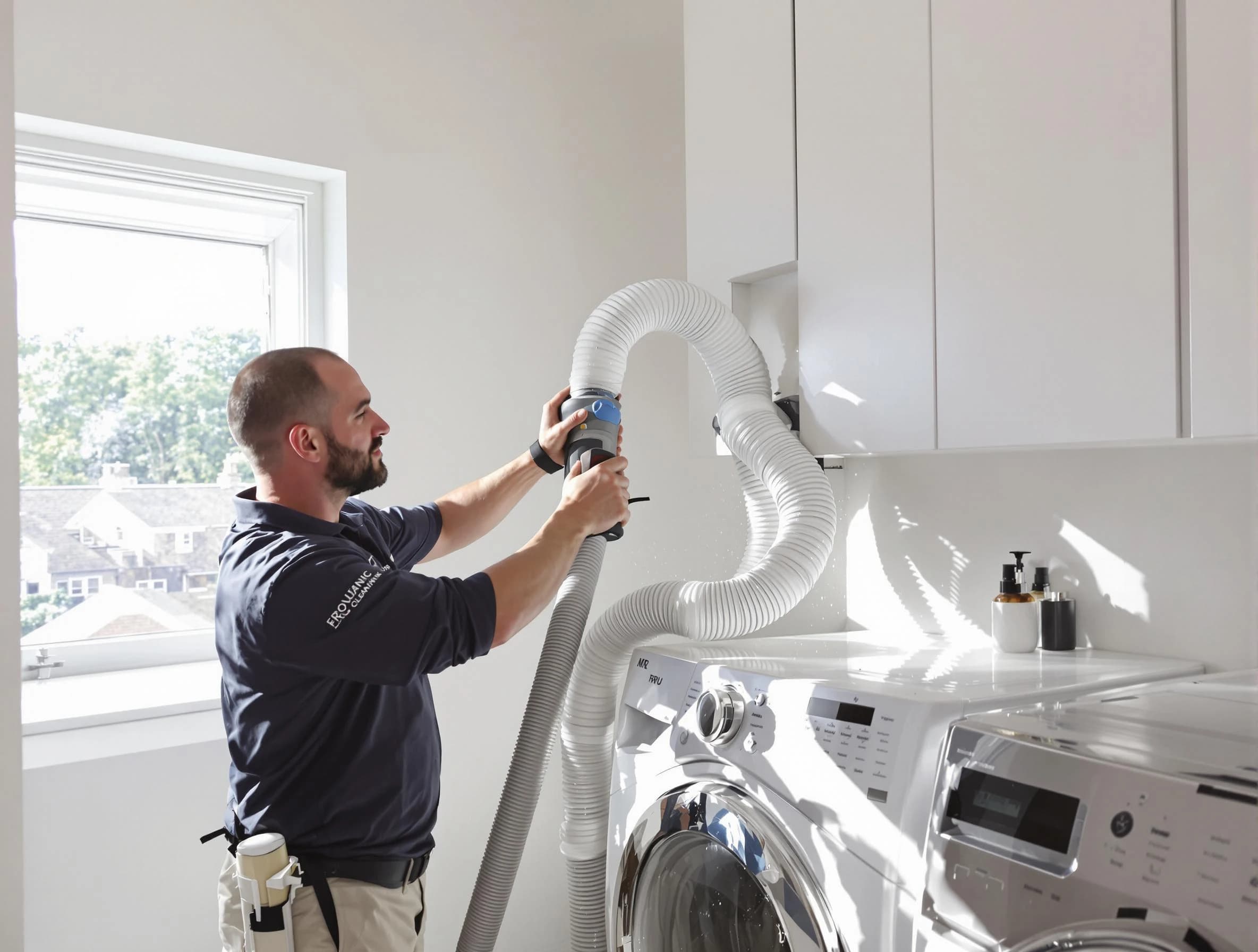 Certified Herriman Dryer Vent Cleaning technician performing dryer vent cleaning in Herriman