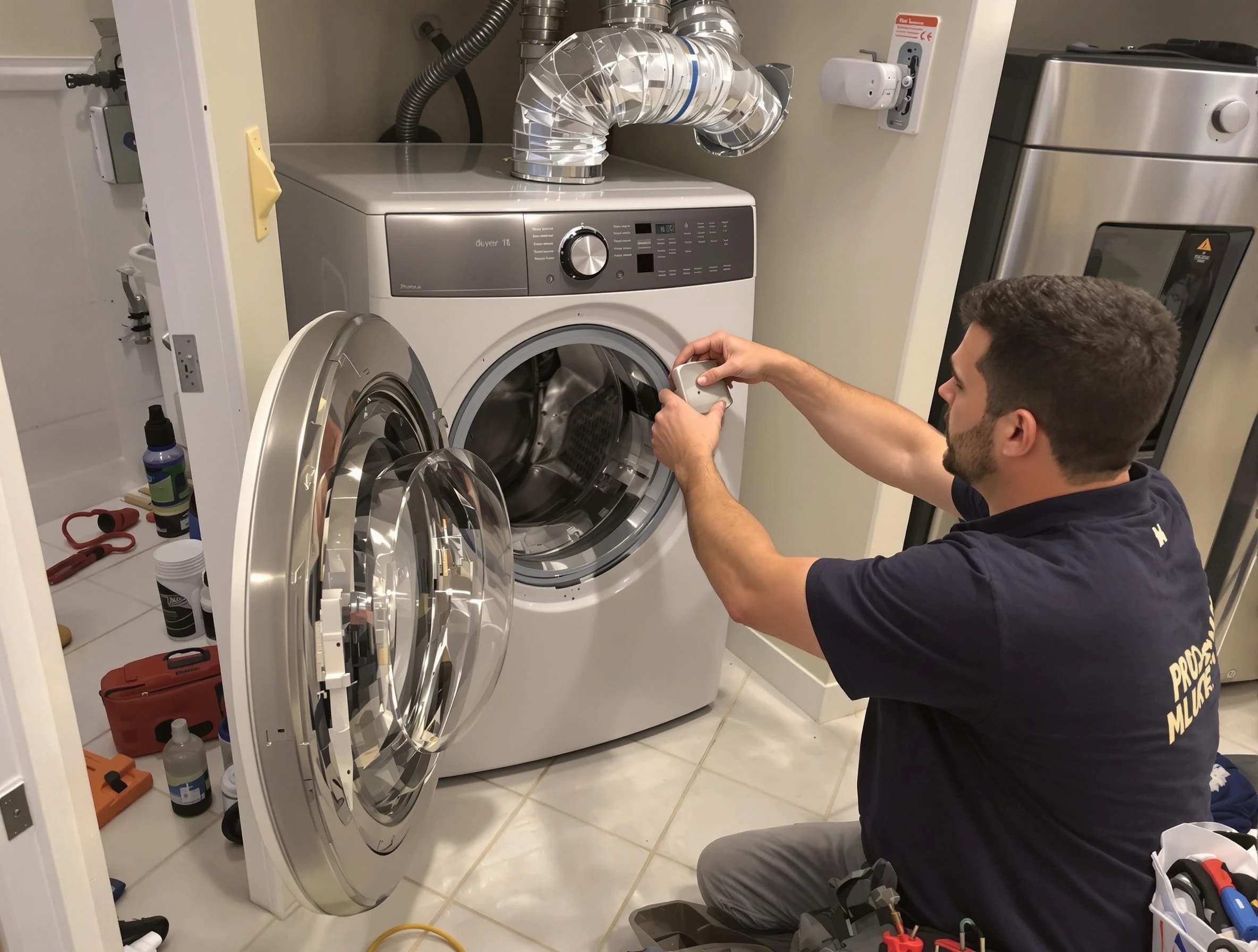 Herriman Dryer Vent Cleaning technician performing precise dryer vent hose installation in Herriman