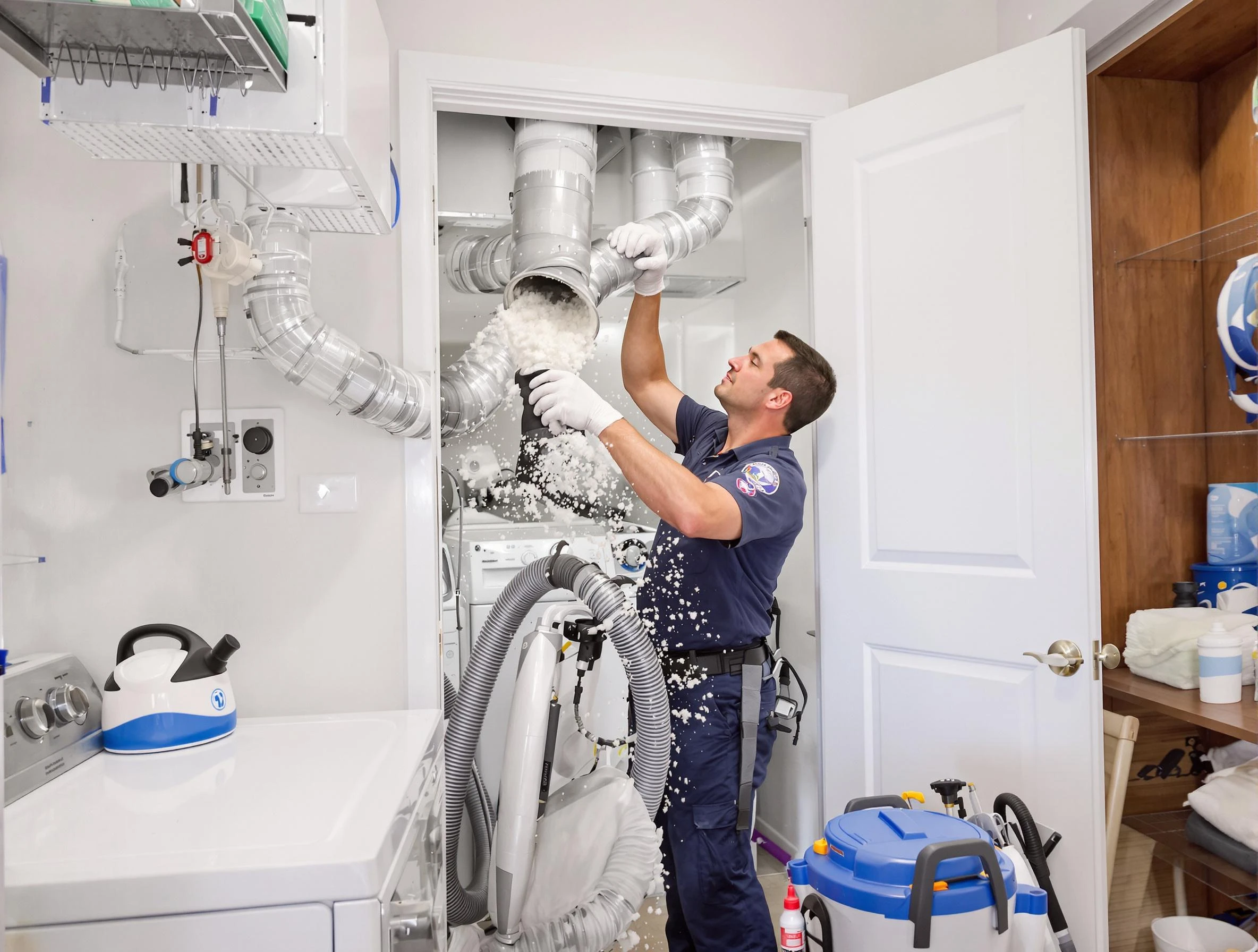 Herriman Dryer Vent Cleaning technician delivering thorough residential dryer vent cleaning service in Herriman